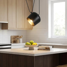 Carica l'immagine nel visualizzatore di Gallery, BARCELONA LED Lampada a Sospensione Moderna Nera Agos E27 in Alluminio Metallico, Lampadario Grande Classico Moderno Sti