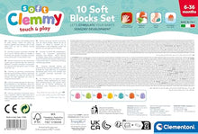 Carica l&#39;immagine nel visualizzatore di Gallery, Clementoni - Mattoncini Costruzioni Morbide Soft Clemmy, Set 10 Mattoncini di Gomma Prima Infanzia per Bambini 6 Mesi, Gioco Sensoriale Impilabile e Lavabili, Made In Italy, 17988