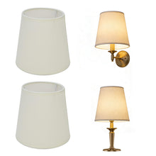 Carica l'immagine nel visualizzatore di Gallery, 2 Pezzi Paralume Clip-On Moderni per Lampada: Paralume in Tessuto per Lampade Tavolo e Sospensione con Attacco E14, Bian