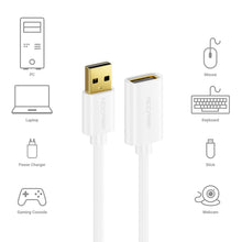 Carica l'immagine nel visualizzatore di Gallery, deleyCON 2m Cavo di Prolunga USB 2.0 USB-A a USB-A - Bianco