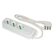 Carica l'immagine nel visualizzatore di Gallery, FANTON 404600-E Multipresa 3 prese bipasso schuko 2P+T 16A cavo 1 m. 3G1 H05VV-F spina a squadra italiana 2P+T 16A