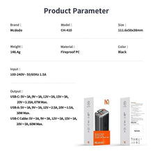 Carica l'immagine nel visualizzatore di Gallery, Mcdodo 67W Caricatore USB C con Cavo USB C Retrattile, Alimentatore USB C GaN Caricatore Veloce 3-Port 67W GaN Caricator