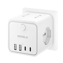 Carica l'immagine nel visualizzatore di Gallery, Ciabatta Elettrica Multipresa con 4 Prese Universali 10/16A ITA e Schuko, Ciabatta Multipresa con 2 USB A+2 USB C,Presa 