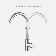 Carica l&#39;immagine nel visualizzatore di Gallery, Auralum Rubinetto da cucina elegante miscelatore lavello cucina beccuccio alto girevole a 360° rubinetto lavello montabile ad acqua calda e fredda