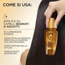 Carica l&#39;immagine nel visualizzatore di Gallery, L&#39;Oréal Elvive Trattamento, Per Capelli Normali o Secchi, Protegge da Aggressioni e Nutre la Fibra, Per Capelli Morbidi e Leggeri, Con Oli Preziosi di Marula e Camelia, Olio Straordinario, 100 ml