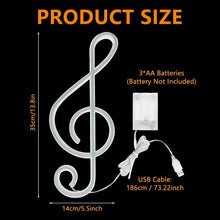 Carica l'immagine nel visualizzatore di Gallery, Insegna LED Neon con Nota Musicale - Alimentata a Batteria/USB per Kids Room Party Festive Decor