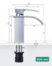 Carica l'immagine nel visualizzatore di Gallery, ANYCEE Rubinetto Bagno Lavabo a Cascata, Miscelatore Lavabo Bagno con Altezza Bocca 8,5cm, Miscelatore Lavabo a Cascata con Acqua Calda e Fredda