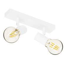 Carica l'immagine nel visualizzatore di Gallery, Klighten Faretti da Soffitto Orientabili Bianco con 2 Attacco E27, Vintage Industriale Plafoniera 2 Luci Interno, lampad