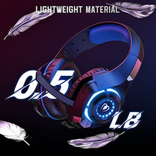 Carica l&#39;immagine nel visualizzatore di Gallery, Tatybo Cuffie Gaming, Cuffie Gaming con Microfono Noise Cancelling, Stereo Bass Deep, Cuscinetti Auricolari Proteici, per PS4 PS5 PC Xbox One Mac Switch, Blu