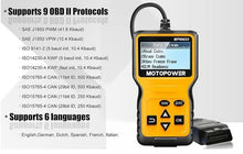 Carica l&#39;immagine nel visualizzatore di Gallery, MOTOPOWER MP69033 OBD2 Scanner Universale Motore Lettore di codici di guasto CAN Strumento di scansione diagnostica per tutte le auto OBD II Protocol