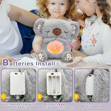 Carica l'immagine nel visualizzatore di Gallery, PQKL-party Lontra Che Respira, Koala Peluche Che Respira, Koala Che Respira, Peluche Koala, Peluche Koala con Luci Musicali e Respirazione Ritmic, Regali di Compleanno per Ragazze e Ragazzi(Grigio)