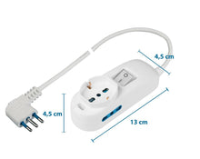 Carica l'immagine nel visualizzatore di Gallery, Poly Pool PP2501XL Multipresa con Cavo da 3 m – 2 Prese Bivalenti 10/16A 2P+T + 1 Presa Pluristandard 10A+schuko – Spina