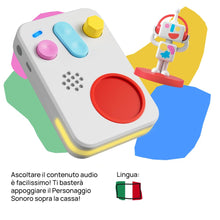 Carica l'immagine nel visualizzatore di Gallery, FABA+ Raccontastorie interattivo per bambini con contenuti audio da 0 a 10 anni, Cassa audio con Personaggio Sonoro Faba•Me, Luce notturna, Routine nanna, Gioco educativo musicale, Versione Italiana