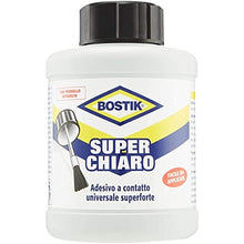 Carica l'immagine nel visualizzatore di Gallery, Bostik Superchiaro colla a contatto universale super forte e super rapido flacone con pennello 400ml Giallo