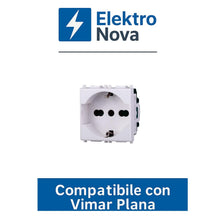 Carica l'immagine nel visualizzatore di Gallery, Elektronova Presa Schuko 2P+T 10/16A 250V Bianco compatibile Vimar Plana 2102