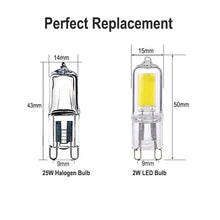 Carica l'immagine nel visualizzatore di Gallery, Set di 5 lampadine LED G9 2W, equivalenti a alogene 25 W, coperchio in vetro, 6000 K, bianco freddo, 250 lumen, angolo d