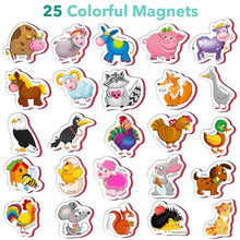 Carica l&#39;immagine nel visualizzatore di Gallery, Little World 25 Magneti Bambini 1 anno – Gioco Calamite Bambini 2 anni - Calamite Animali per Bambini - Animali Magnetici per Lavagna - Animali da Fattoria Magnetici