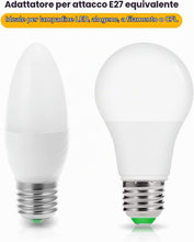 Carica l'immagine nel visualizzatore di Gallery, Adattatore per lampade a LED da E14 a E27, convertitore per lampada, in ferro nichelato, per lampadine a LED, 230 V, non