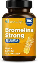 Carica l'immagine nel visualizzatore di Gallery, Bromelina Forte 5000 GDU/g Gastroprotetta, 180 Compresse, 1600mg di Bromelina Pura, Altissimo Dosaggio. Fino a 6 mesi di Fornitura. Estratta naturalmente dall'Ananas, Integratore Made in Italy