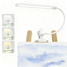 Carica l'immagine nel visualizzatore di Gallery, Lampada a morsetto per cavalletto con interruttore on/off, 3 modalità di colore, dimmerabile, lampada flessibile a collo