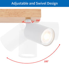 Carica l'immagine nel visualizzatore di Gallery, ANWIO Faretti da Soffitto Orientabili,Faretti da Muro,Lampada Soffitto con 3 Lampadine LED GU10,Applique da Parete,Lampa