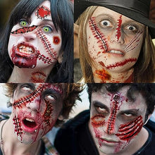 Carica l'immagine nel visualizzatore di Gallery, Tatuaggi Temporanei Halloween, 280+PCS/60Fogli Trucco Adesivo Viso Halloween - Halloween Zombie Scar Tattoos con Sangue Finto, Cicatrici Finte, Costume Speciale Trucco per Bambini Adulti Cosplay