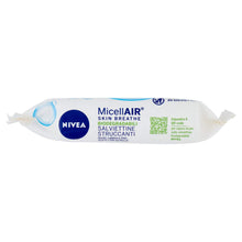 Carica l&#39;immagine nel visualizzatore di Gallery, NIVEA MicellAir® Skin Breathe Salviettine Struccanti 25 pezzi, Salviette struccanti per tutti i tipi di make-up, Salviettine viso delicate in tessuto 100% naturale