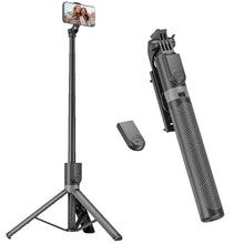 Carica l'immagine nel visualizzatore di Gallery, RISEOFLE 180cm Treppiede Smartphone, Bastone Selfie con Telecomando Wireless, Treppiede Portatile Estensibile per Smartphone Supporto Telefono Compatibile con iPhone/Samsung/GoPro/Camera