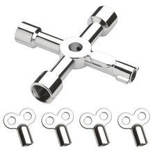 Carica l'immagine nel visualizzatore di Gallery, Chiave per Pannello a 4 Vie, Chiave Quadrata Contatore Gas con 4 Chiavi TriangolariChiave Universale per Quadri Elettric