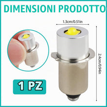 Carica l'immagine nel visualizzatore di Gallery, Lampadina LED di Ricambio 3V P13.5S 3W per Torcia Maglite 2D, Lampada Torcia LED 3V, Lampadina Sostitutiva Alta Luminosi
