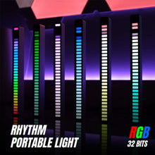Carica l'immagine nel visualizzatore di Gallery, Barra luminosa del ritmo musicale, Luci LED RGB multicolori, Lampe d'atmosfera musicale, 32 strisce luminose a LED con 1