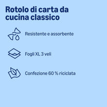 Carica l'immagine nel visualizzatore di Gallery, di Amazon Asciugamano da cucina super assorbente, 3 strati, 18 rotoli (6 confezioni da 3), 80 fogli per rotolo, certificato FSC
