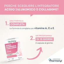 Carica l'immagine nel visualizzatore di Gallery, Vitarmonyl Acido Ialuronico e Collagene - Anti-Age Pelle - 30 Capsule