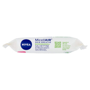 NIVEA MicellAir® Skin Breathe Salviettine Struccanti 25 pezzi, Salviette struccanti per tutti i tipi di make-up, Salviettine viso delicate in tessuto 100% naturale