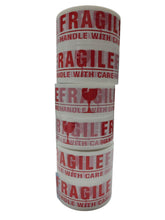 Carica l'immagine nel visualizzatore di Gallery, Set da 6 Pezzi Nastro Silenzioso da Imballaggio con Stampa Fragile Nastro Adesivo 50x50 Pacchi e Superfici Confezione Sc