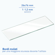 Carica l'immagine nel visualizzatore di Gallery, AIESI® Vetrini per microscopio portaoggetto 26x76 mm (72 pezzi) con bordi molati senza banda sabbiata