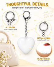 Carica l'immagine nel visualizzatore di Gallery, 2 luci da borsa a forma di cuore, 7,1 cm LED sensore touch automatico, portachiavi luminosi romantici per borsetta notte