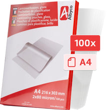Carica l'immagine nel visualizzatore di Gallery, 100x Plastificatrici Albyco A4 2x80 Mic | Protezione brillante e pro