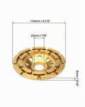 Carica l'immagine nel visualizzatore di Gallery, QWORK® Mola a Tazza Diamantata, 115 mm x 22.2 mm per cemento, gesso, granito, resina, adesivi per piastrelle, pietra nat