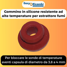 Carica l'immagine nel visualizzatore di Gallery, Easyricambi - Gommino Supporto Porta Sonda Fumi Stufa Pellet (per Capsule da 3,8 a 4 mm) Ricambi ed Accessori Stufa a Pe