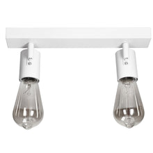 Carica l'immagine nel visualizzatore di Gallery, Faretti LED da Soffitto Orientabili E27 Lampada da Soffitto con Binario a 2 Faretti Plafoniera per Interni Moderna per C