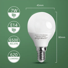 Carica l'immagine nel visualizzatore di Gallery, Aigostar - Lampadine LED E14, 7 W Equivalenti a 49 W, Luce Bianca Fredda 6500K, 620 Lumen, G45 Lampadina, Pacco da 5
