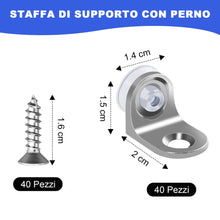 Carica l'immagine nel visualizzatore di Gallery, 40 Pezzi Supporti Reggimensola per Vetro, Staffe Angolari in Acciaio Inox con Ventosa Antiscivolo, Supporti ad Angolo Re