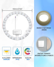 Carica l'immagine nel visualizzatore di Gallery, DoRight 24W Modul LED Plafoniera Fan Light Kit, Sorgente Luminosa ad Anello per Annata Plafoniera Sostituzione, kit di c