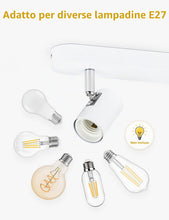Carica l'immagine nel visualizzatore di Gallery, KYOTECH Lampada da soffitto Orientabili, con 2 faretti soffitto, adatta per 2 lampadine E27 non incluse max 60W, plafoni