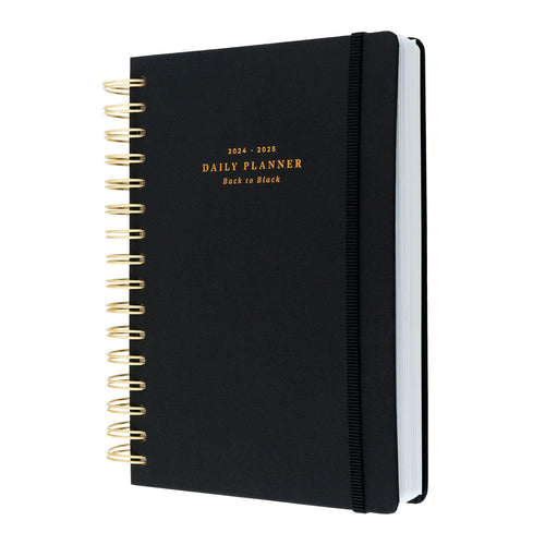 Kokonote: Agenda Giornaliera 2024-2025 Back to Black, Diario Scolastico A5 14,8x21 cm, Daily Planner 2024 2025 Muse, Agenda Universitaria 2024 2025, Diario scuola 2024 2025 superiori o medie