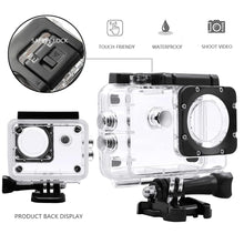 Carica l'immagine nel visualizzatore di Gallery, Custodia Protettiva Impermeabile compatibile con SJ4000 WiFi/AKASO EK7000/ Victure/GOOKAM/Jadfezy/Apexcam Action Camera Custodia Protettiva Impermeabile Subacquea