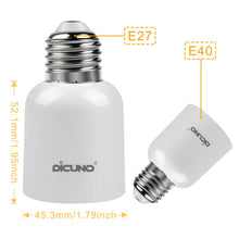 Carica l'immagine nel visualizzatore di Gallery, DiCUNO Adattatore da E27 a E40, Socket Converter Socket Adapter, 4 Pezzi