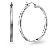 Carica l'immagine nel visualizzatore di Gallery, Swarovski Orecchini a cerchio Sommerset, Bianchi, Placcato rodio