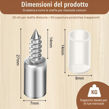 Carica l'immagine nel visualizzatore di Gallery, 20 Pezzi Supporti Per Mensole, Perni per Mensola, Perni Per Mensole Mensola Armadio, Staffe per Mensoles con Manicotto i
